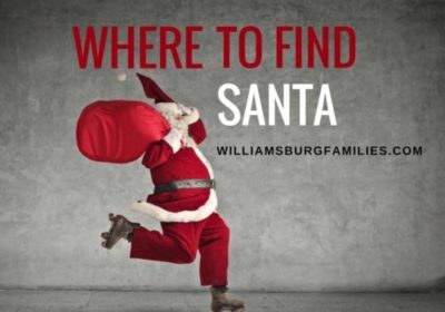 santa in williamsburg, yorktown, newport news