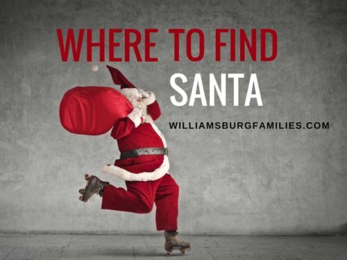 santa in williamsburg, yorktown, newport news