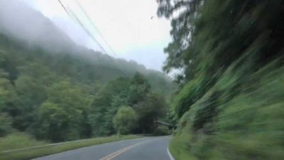 driving to lake lure