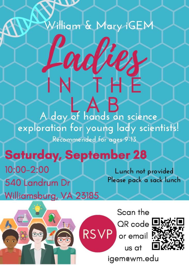 flyer for ladies in the lab event at W&M