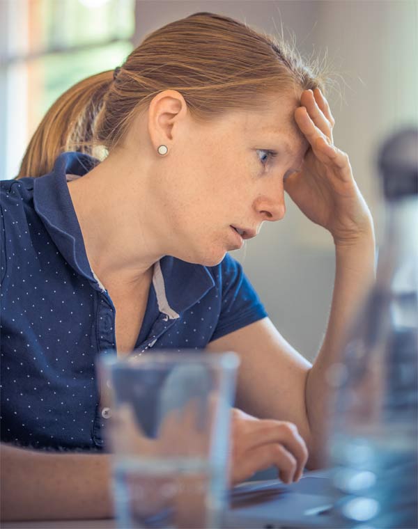 mom working at home