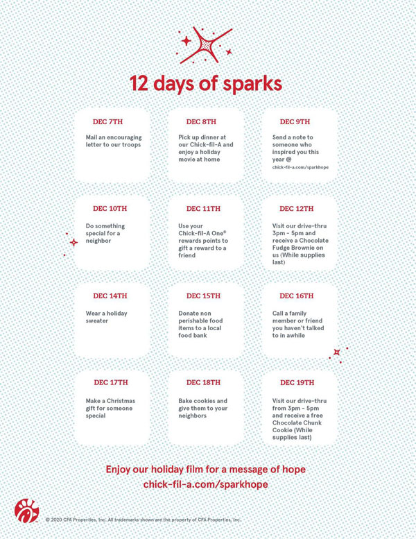 Chick Fil A 12 Days Of Christmas 2024 Schedule Taffy Federica