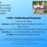 CDR's Motherhood Program - Breastfeeding Support, Infant Massage, Mom & Baby Class - FREE & Registering