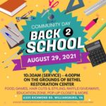 Back 2 School Community Day at Restoration Center - Sun, Aug 29 from 10:30 am - 4 pm