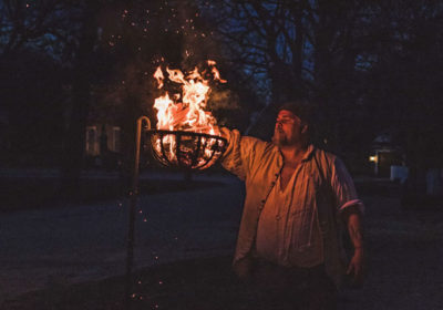 lighting of the cressets-at-colonial-williamsburg