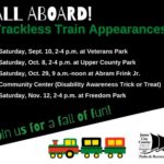 All Aboard! JCC Parks and Recreation trackless train is coming to parks near you this fall!