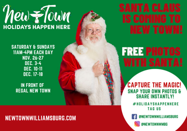 This image has an empty alt attribute; its file name is free-photos-with-santa-williamsburg.jpg