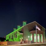 Courthouse Illuminated Green for Veterans During “Operation Green Light"