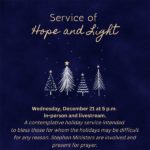 Service of Hope and Light at Williamsburg United Methodist Church on December 21