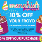 Menchie's Williamsburg Coupon for the month of February 2023