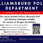Williamsburg Police Dept. Offer Female Self Defense Course (Free)