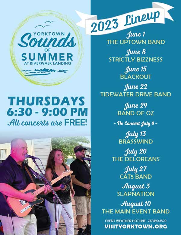 Yorktown Sounds of Summer at the Riverwalk FREE Concert Series