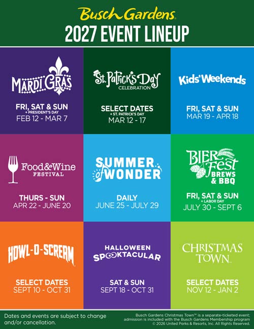 busch gardens schedule 2027