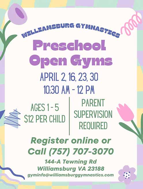 Spring Open Gym at Williamsburg Gymnastics