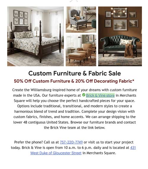 funiture-sale-colonial-williamsburg